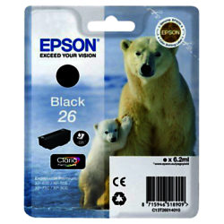 Epson Polar Bear 26 Ink Cartridge, Black